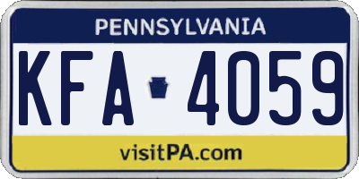 PA license plate KFA4059