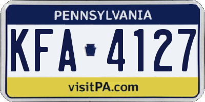 PA license plate KFA4127