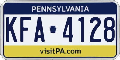 PA license plate KFA4128