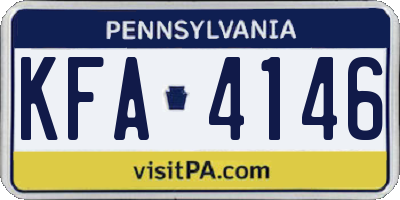 PA license plate KFA4146