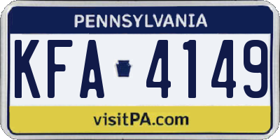 PA license plate KFA4149