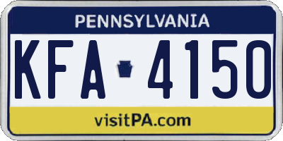 PA license plate KFA4150