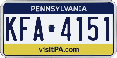 PA license plate KFA4151