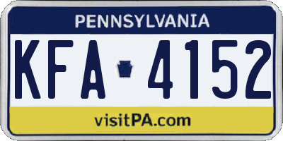 PA license plate KFA4152