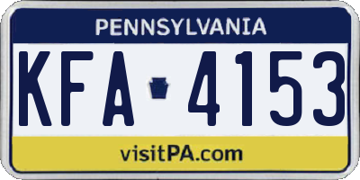 PA license plate KFA4153