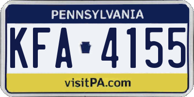 PA license plate KFA4155