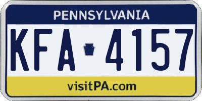 PA license plate KFA4157