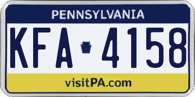 PA license plate KFA4158