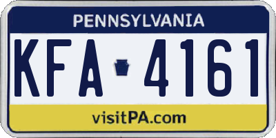 PA license plate KFA4161