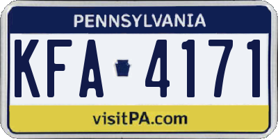 PA license plate KFA4171