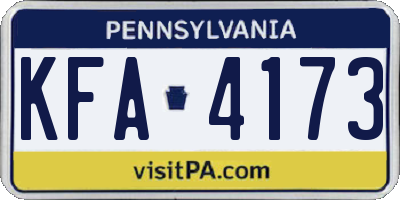 PA license plate KFA4173
