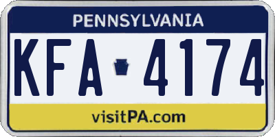 PA license plate KFA4174