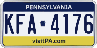 PA license plate KFA4176