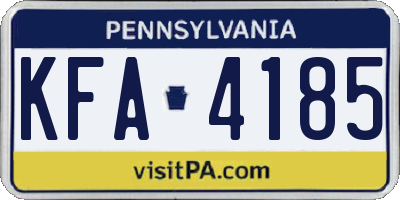 PA license plate KFA4185