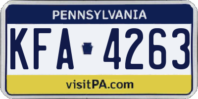 PA license plate KFA4263