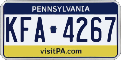 PA license plate KFA4267