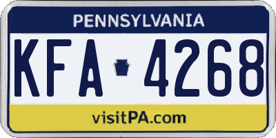 PA license plate KFA4268