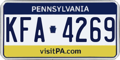PA license plate KFA4269