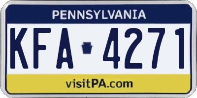 PA license plate KFA4271