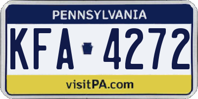 PA license plate KFA4272