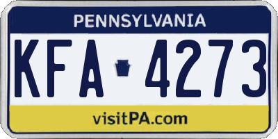 PA license plate KFA4273