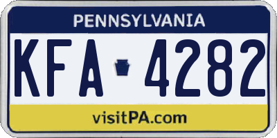 PA license plate KFA4282