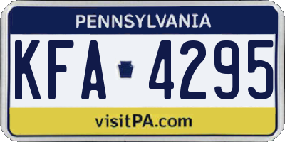 PA license plate KFA4295