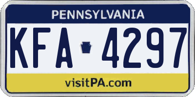 PA license plate KFA4297