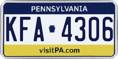 PA license plate KFA4306