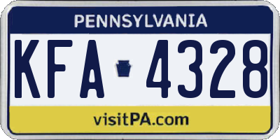 PA license plate KFA4328