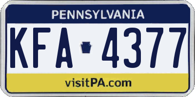 PA license plate KFA4377