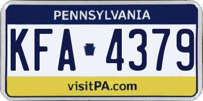 PA license plate KFA4379
