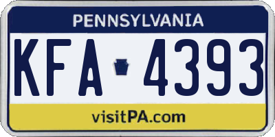 PA license plate KFA4393