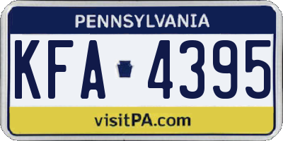 PA license plate KFA4395