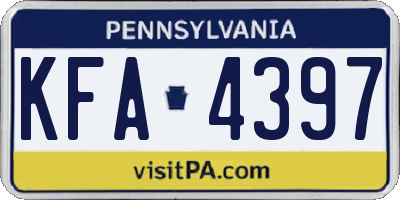 PA license plate KFA4397