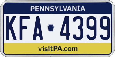 PA license plate KFA4399