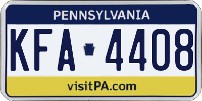 PA license plate KFA4408