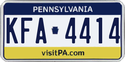PA license plate KFA4414