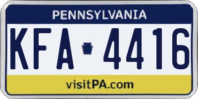 PA license plate KFA4416