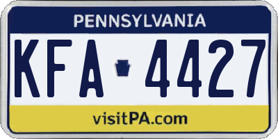 PA license plate KFA4427