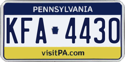 PA license plate KFA4430