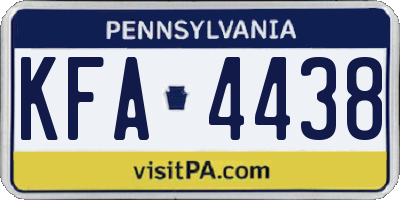 PA license plate KFA4438