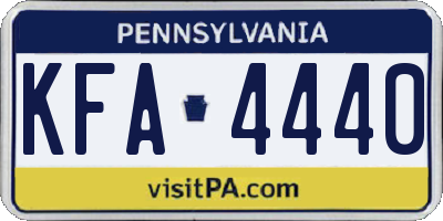 PA license plate KFA4440