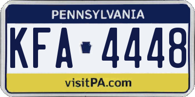 PA license plate KFA4448
