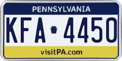 PA license plate KFA4450