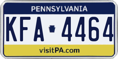 PA license plate KFA4464