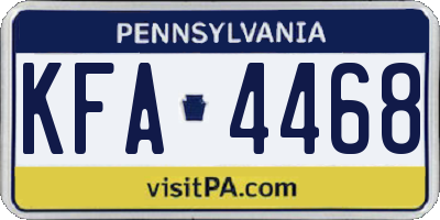 PA license plate KFA4468