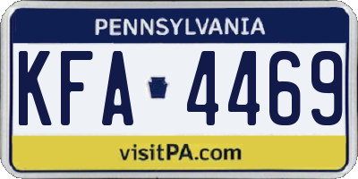 PA license plate KFA4469