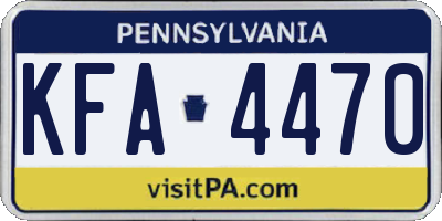 PA license plate KFA4470