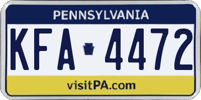 PA license plate KFA4472